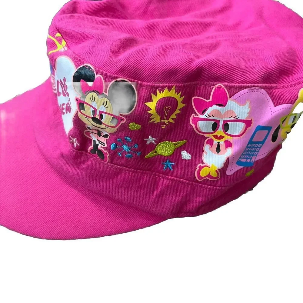 DISNEY PARKS Hat Cap Youth Adjustable Pink I Love Nerds Mickey & Friends Pink